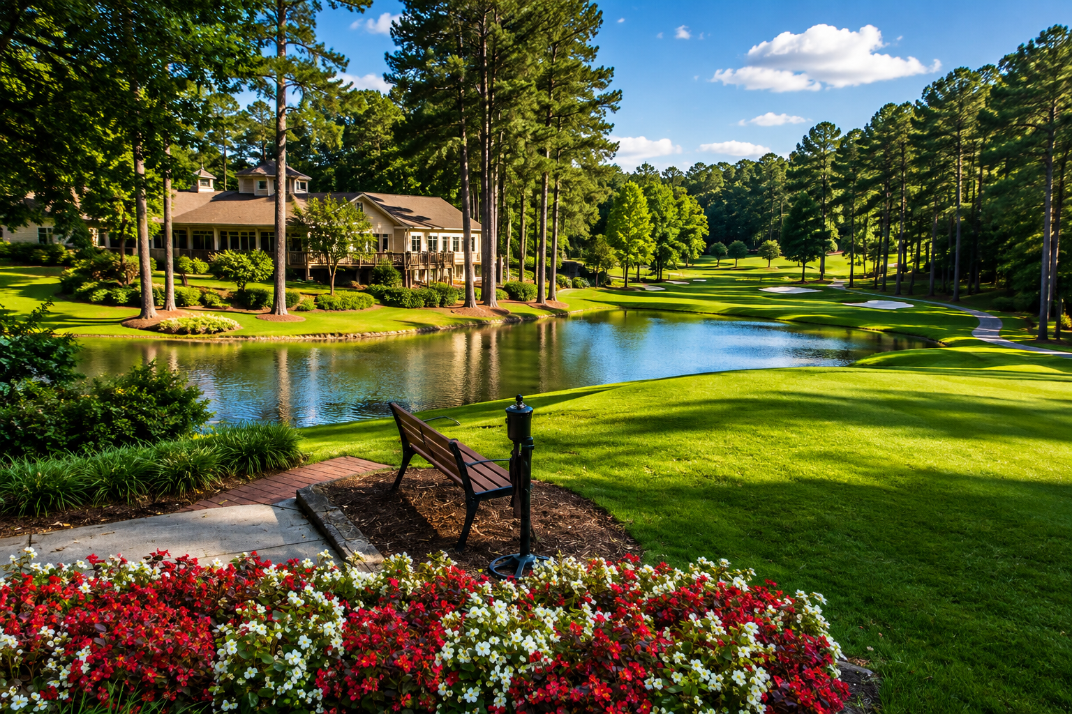 Lake MacGregor, golf course и Country Club в MacGregor Downs, Cary NC