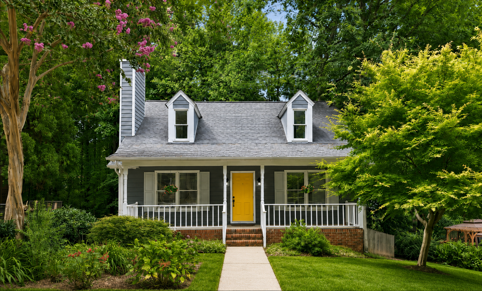 Дом среди взрослых деревьев в Scottish Hills, Cary NC